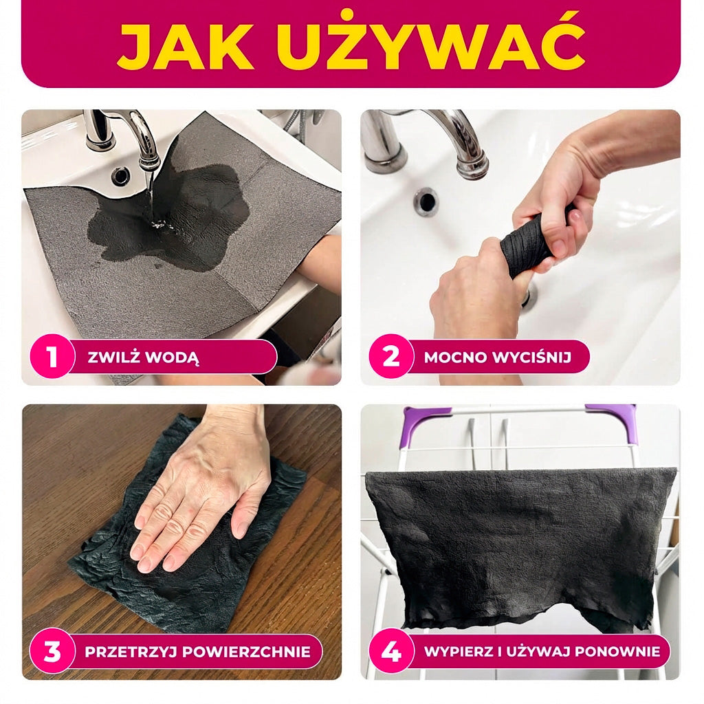 Magiczna Ściereczka z Mikrofibry (zestaw 5 sztuk)